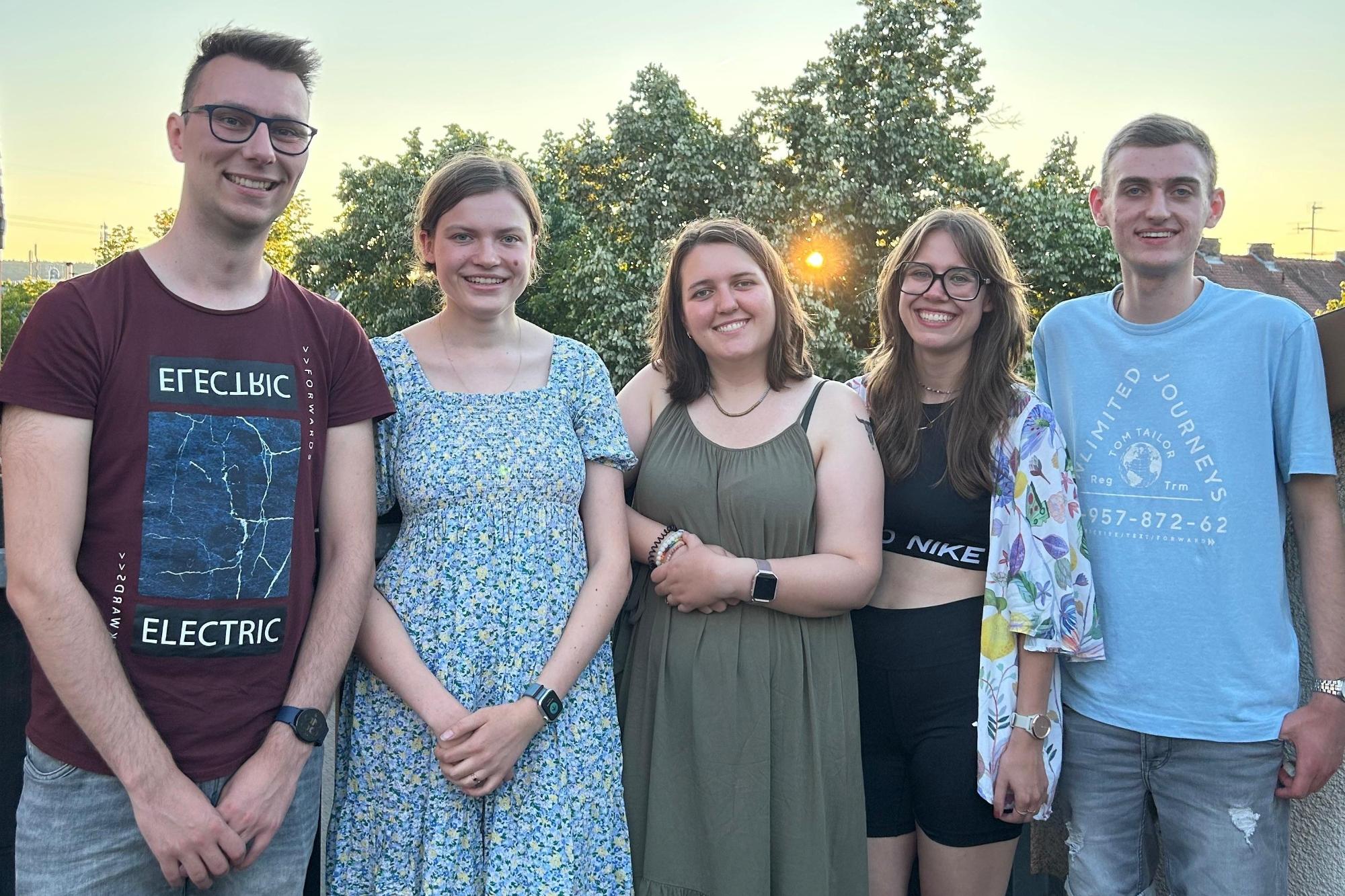 v.l. Alexander Dittrich, Franziska Brucker, Christin Hitschfel, Eileen Weiß und Lukas Dunkel