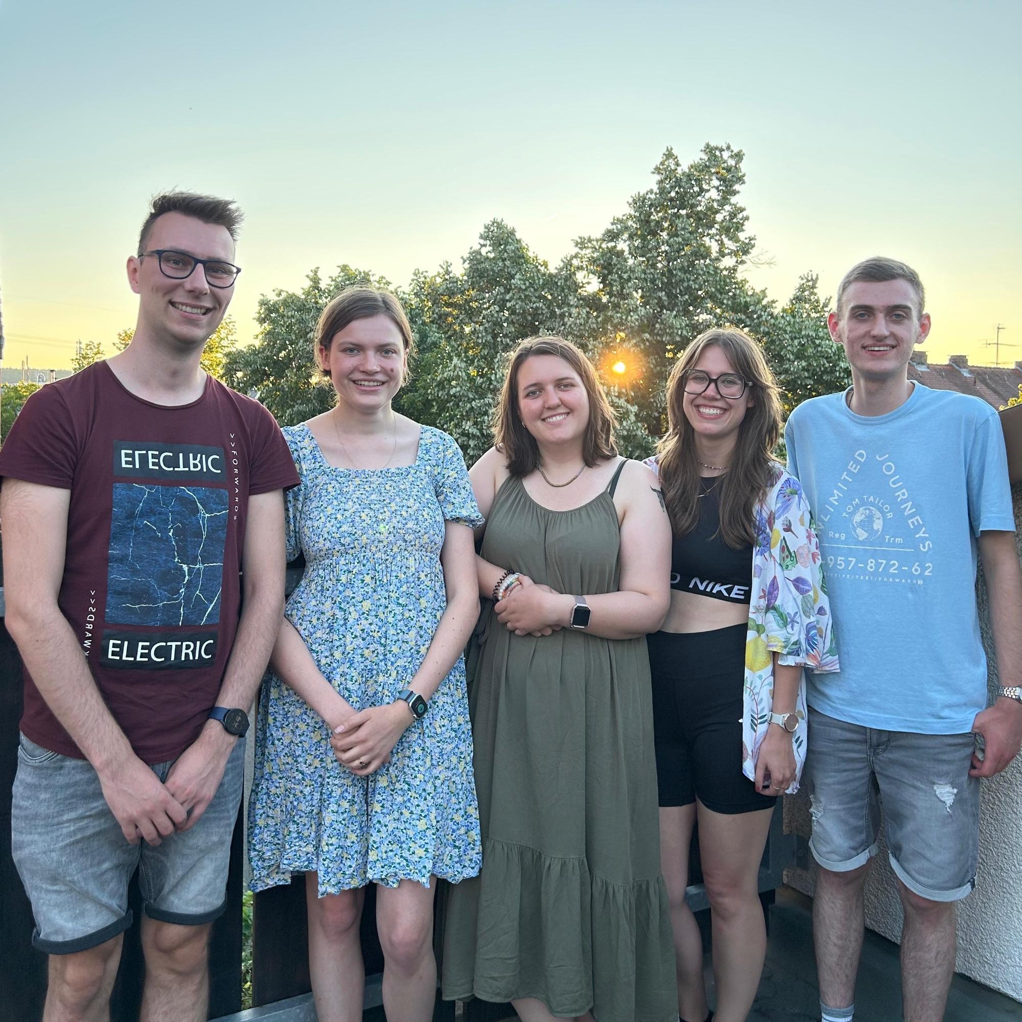 v.l. Alexander Dittrich, Franziska Brucker, Christin Hitschfel, Eileen Weiß und Lukas Dunkel